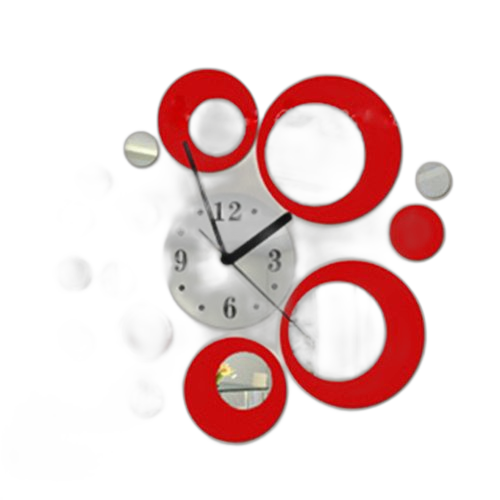 White label horloge murale rouge miroir best qualité