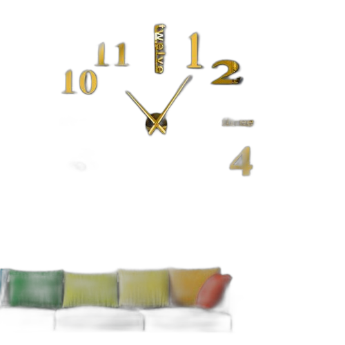 White label horloge murale taille large dorée avec des chiffres