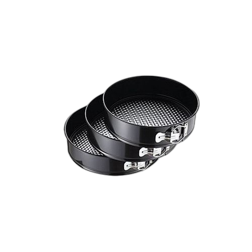 White label moule à gâteaux 3 pièces forme ronde noir dimension 24cm, 26cm et 28cm