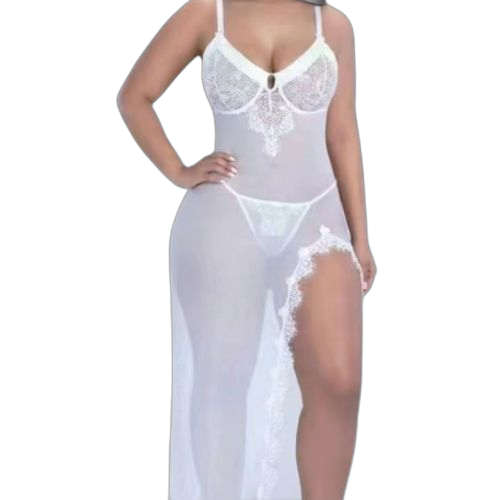 White label nuisette robe soie avec tulle