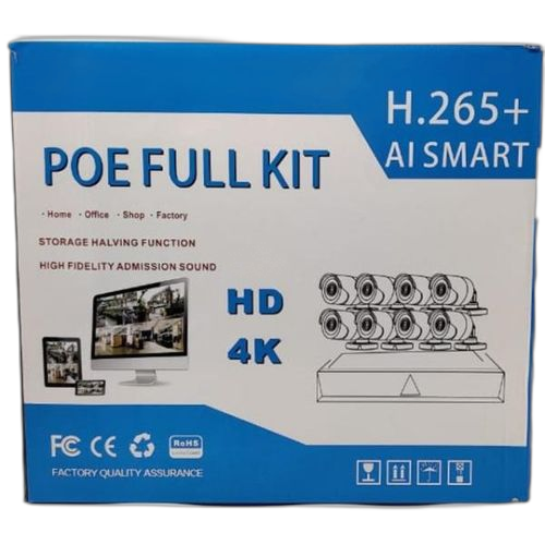 White label nvr kit camera surveillance 8ch avec fil poe h.265+ ai smart