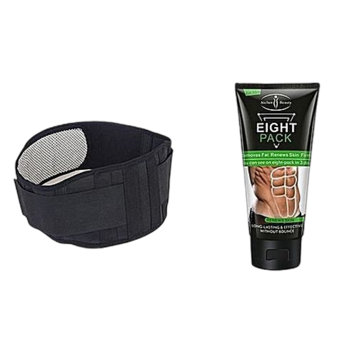 White label pack ventre plat intense: ceinture lombaire réglable auto chauffante + crème ventre brûle graisse