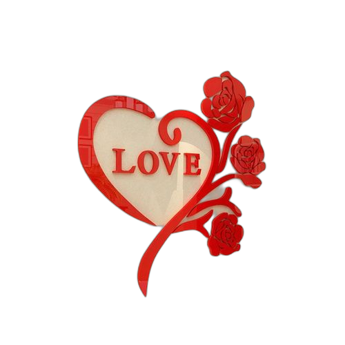 White label sticker 3dlove + fleurs rouge
