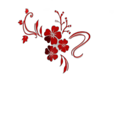 White label sticker déco fleurs rouge