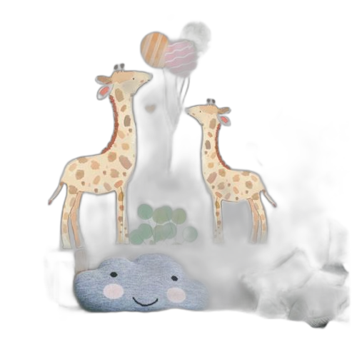 White label sticker enfant girafes