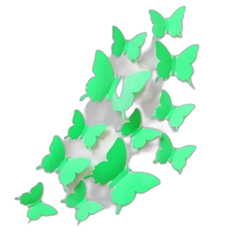 White label sticker papillons vert clair