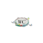 White label sticker wc entouré de fleurs