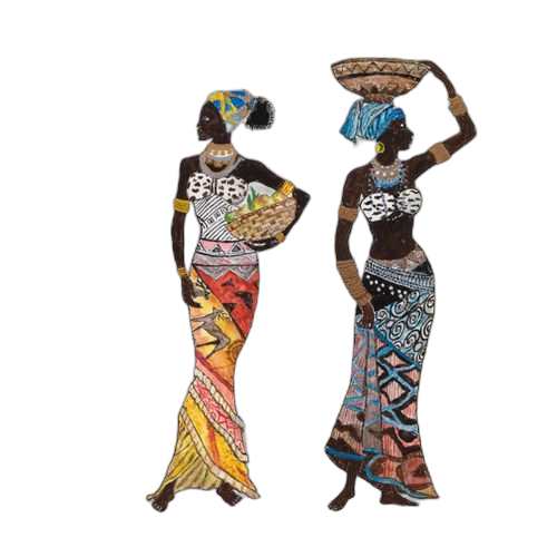 White label tableau 1piece 2 femme africaine 70 x 90cm