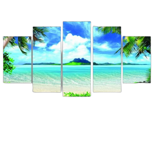 White label tableau paysage 5 pieces dimensions :30x50x2 30x70x2 30x80x1(cm)