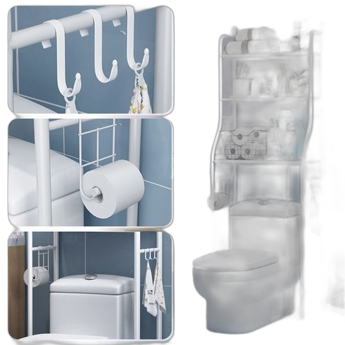White label étagère de rangement à 3 niveaux sur les toilettes pour salle de bain, organisateur de rangement