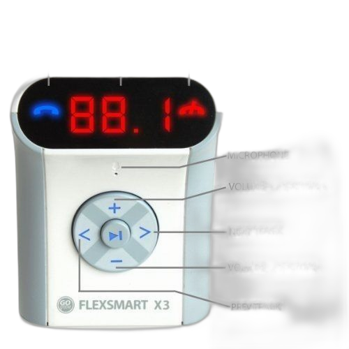 White label transmetteur fm bluetooth pour voiture + kit mains libres blanc