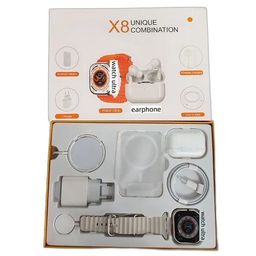 White label unique combination x8 mobile phone accessories + smart watch 8in1