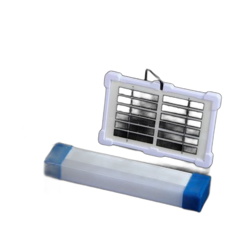 White lampe solairebarreavec panneaux solaire rectangulaires