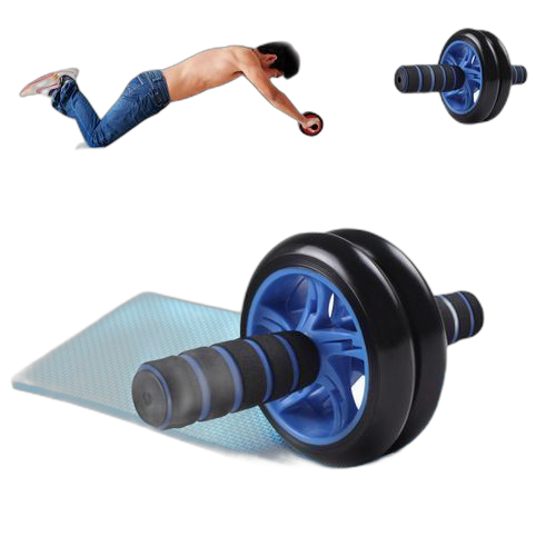 White roue pour abdominaux avec tapis pour genou