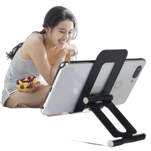 White support télescopique pour téléphone portable ajustable & réglable noir