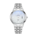 Yazole 296 style smart quartz en acier inoxydable blanc