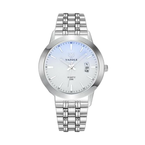 Yazole 296 style smart quartz en acier inoxydable blanc