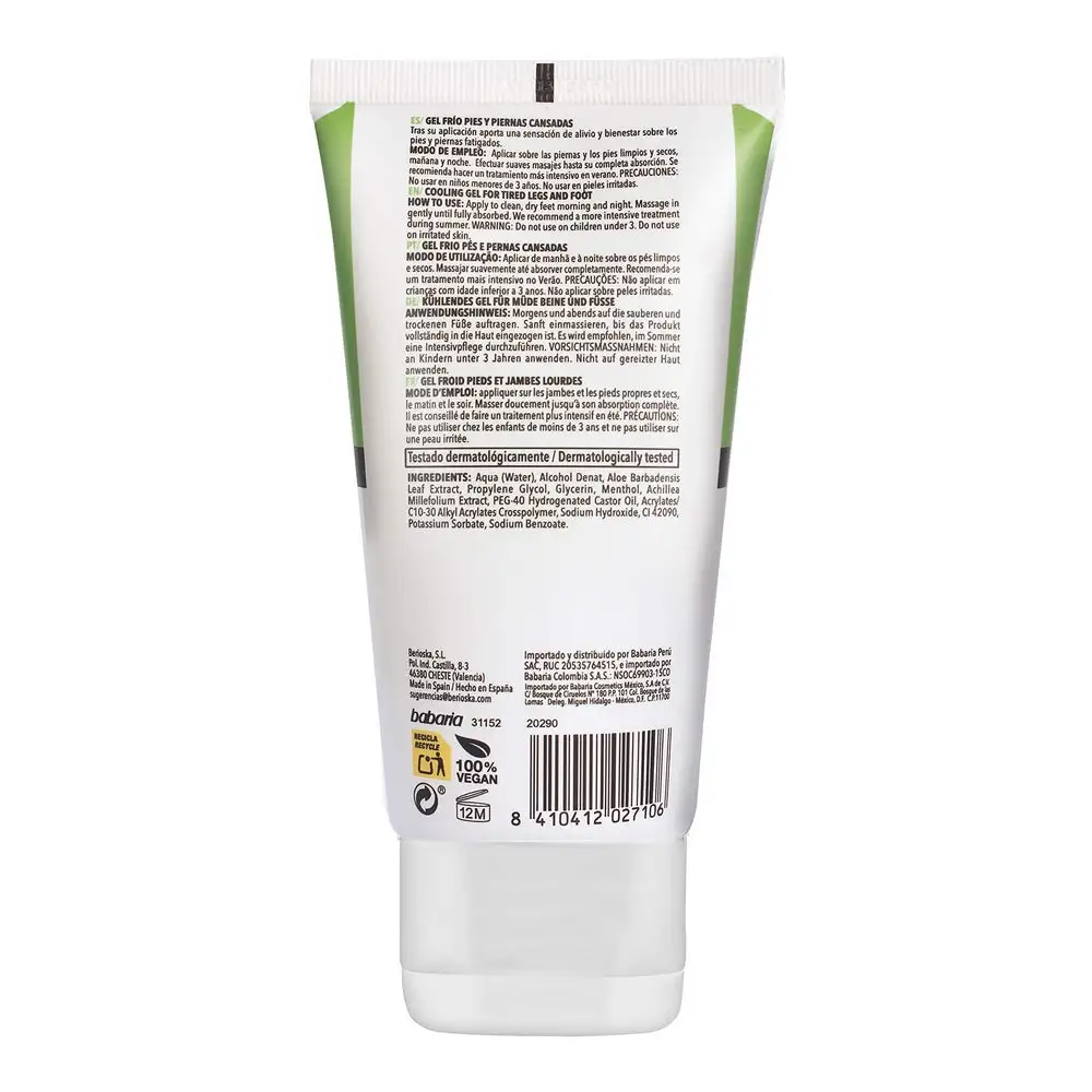 Gel pour les pieds babaria effet froid 150 ml_1852. Bienvenue chez DIAYTAR COTE D'IVOIRE - Où Votre Shopping Prend Vie. Découvrez notre univers et dénichez des trésors qui ajoutent de la couleur à votre quotidien.