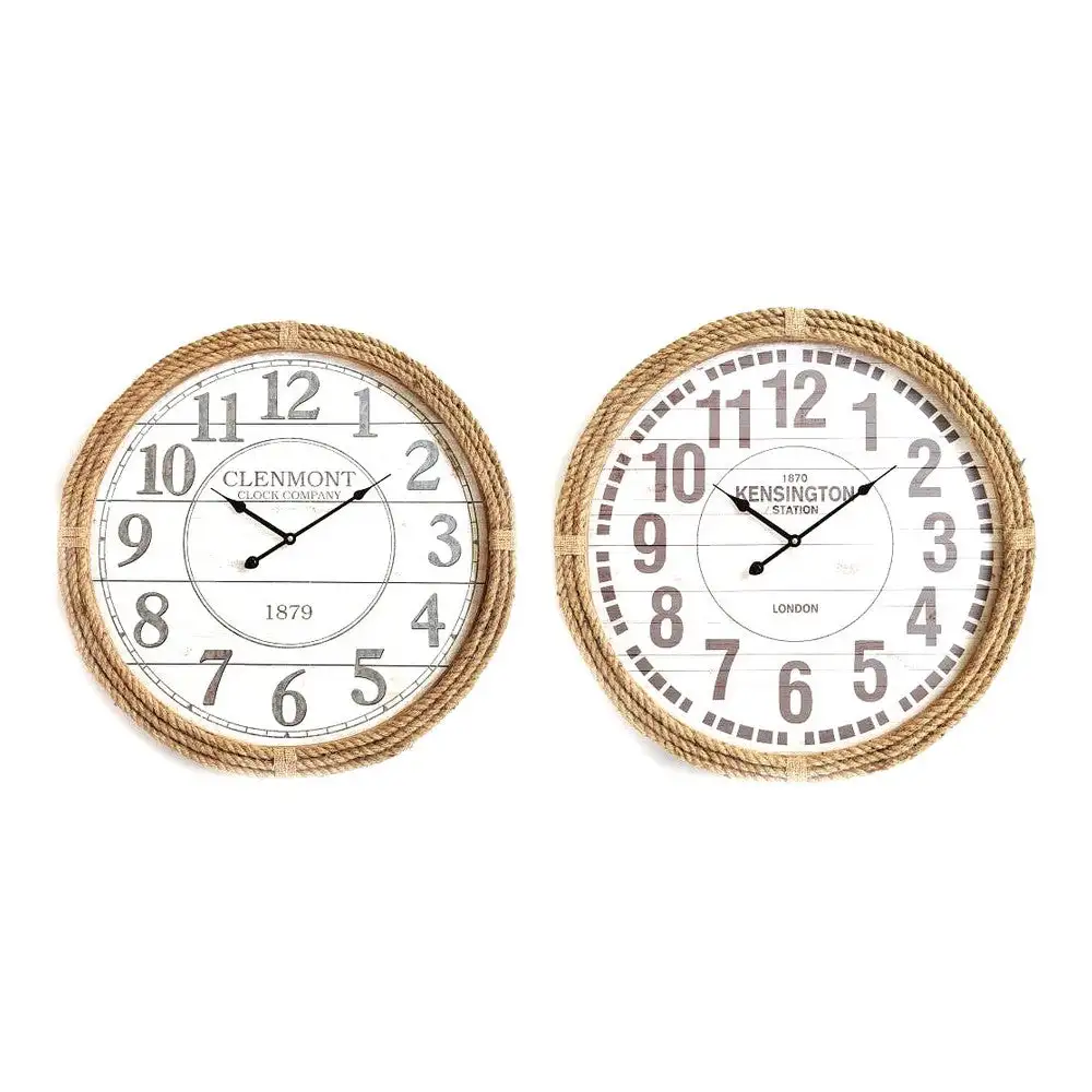 Horloge murale dkd home decor corde fer blanc 60 x 4 x 60 cm 2 pcs_8721. Bienvenue chez DIAYTAR COTE D'IVOIRE - Votre Plateforme Shopping pour Tous. Découvrez un large éventail de produits qui célèbrent la diversité et la beauté du Côte d'Ivoire.