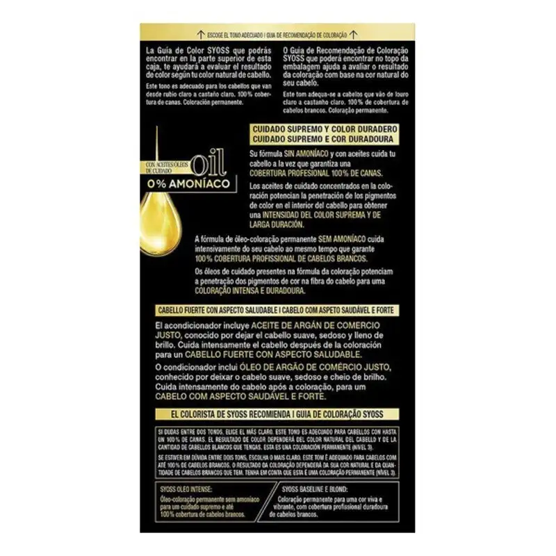 Teinture permanente olio intense syoss no 850 blond clair cendre_1941. DIAYTAR COTE D'IVOIRE - Votre Passage vers l'Éclat et la Beauté. Explorez notre boutique en ligne et trouvez des produits qui subliment votre apparence et votre espace.