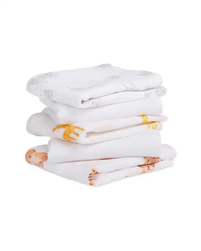 Lot de 5 carres de mousseline aden anais safari_7084. DIAYTAR COTE D'IVOIRE - Où Choisir est une Célébration de l'Artisanat Local. Découvrez notre boutique en ligne et choisissez des produits qui incarnent la passion des artisans sénégalais.