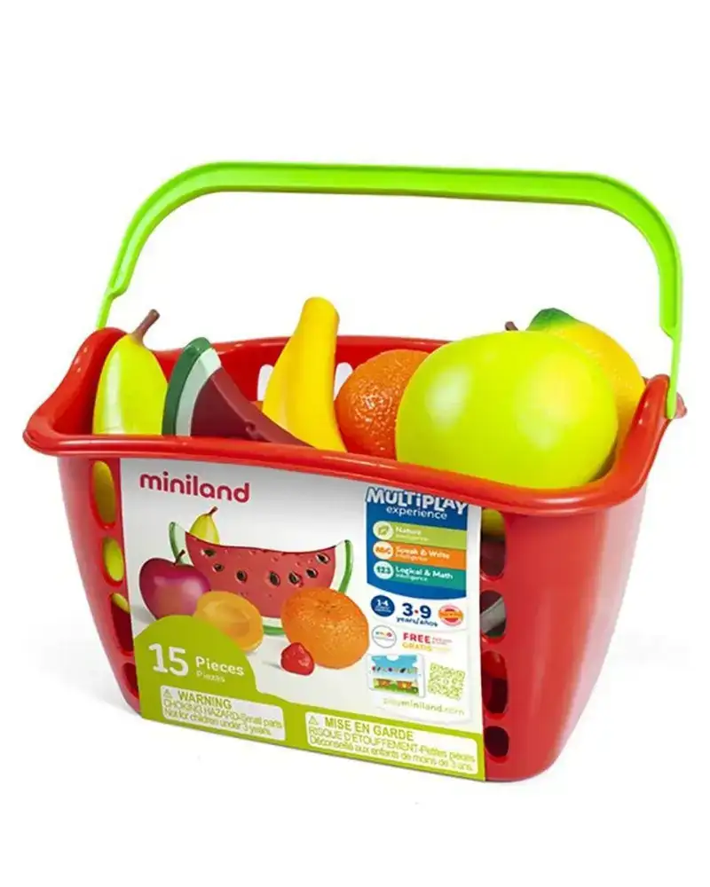 Panier de 15 fruits miniland_4074. DIAYTAR COTE D'IVOIRE - L'Art de Choisir, l'Art de Se Distinquer. Naviguez à travers notre catalogue et choisissez des produits qui ajoutent une note d'élégance à votre style unique.