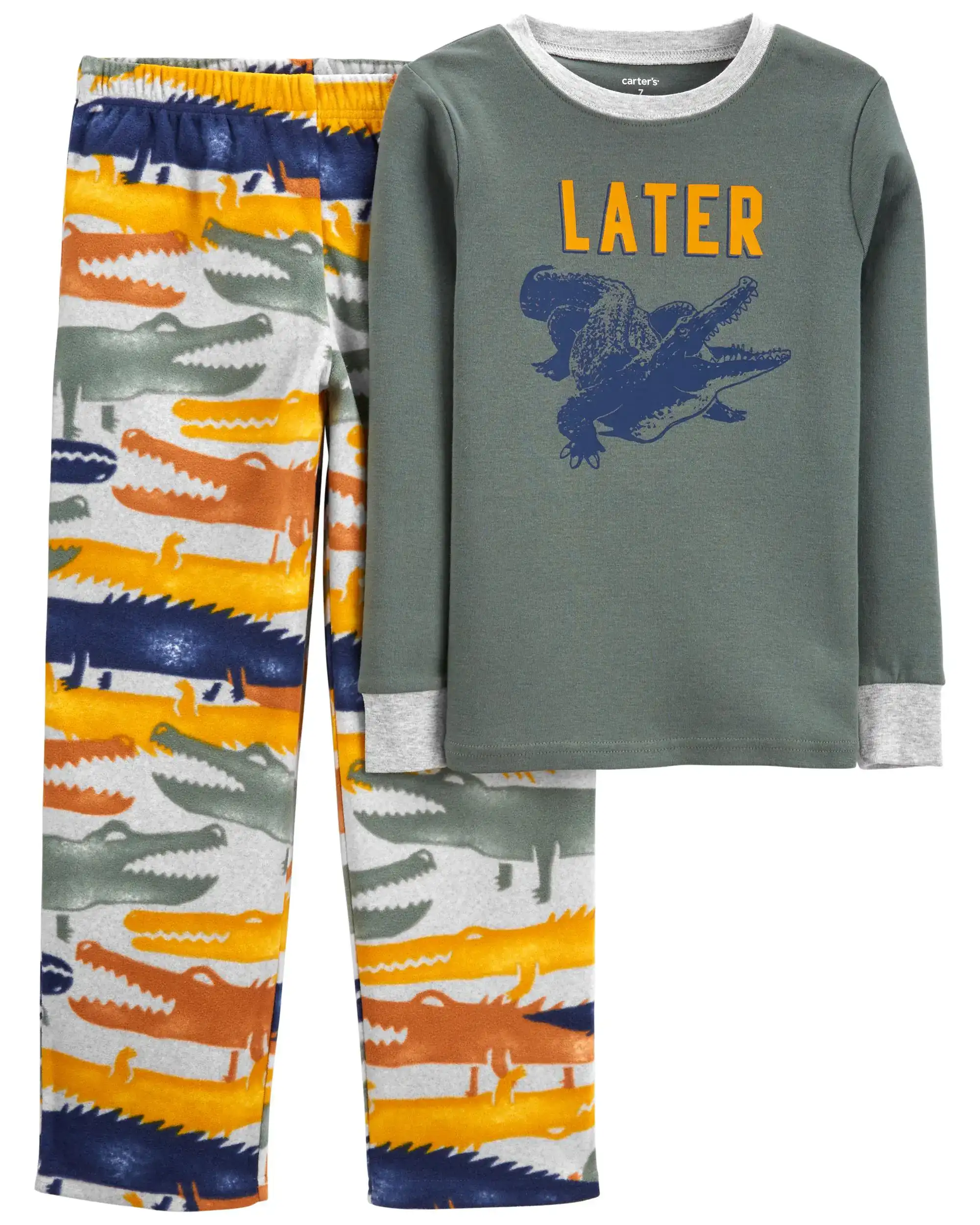 Pyjama 2 pieces en coton polaire crocodile_4290. DIAYTAR COTE D'IVOIRE - Où Chaque Produit est une Histoire à Raconter. Découvrez notre sélection de produits qui vous permettent de créer votre propre récit à travers vos achats.