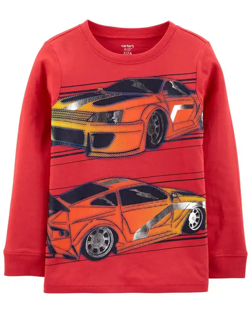 T shirt en jersey voiture rouge_2584. DIAYTAR COTE D'IVOIRE - Là où Chaque Produit est une Trouvaille Unique. Découvrez notre boutique en ligne et trouvez des articles qui vous distinguent par leur originalité.