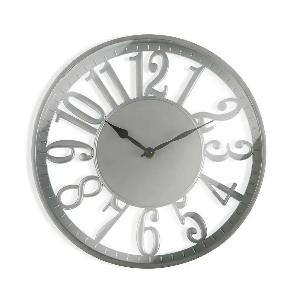 Horloge murale versa argent plastique 45 x 30 x 30 cm_1395. Bienvenue sur DIAYTAR COTE D'IVOIRE - Où Chaque Article a son Histoire. Découvrez notre sélection méticuleuse de produits qui racontent l'authenticité et la beauté du Côte d'Ivoire.