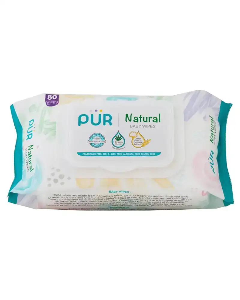 pür lingettes bébé natural - 80 unités - default title. Boutique de cosmétiques au Côte d'Ivoire