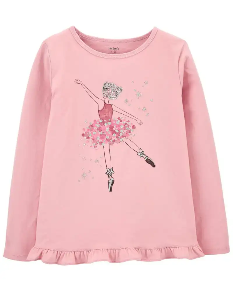 T shirt en jersey ballerina_5485. DIAYTAR COTE D'IVOIRE - Là où le Shopping devient une Fête des Sens. Plongez dans notre univers et choisissez des produits qui éveillent votre goût pour l'esthétique et l'authenticité.
