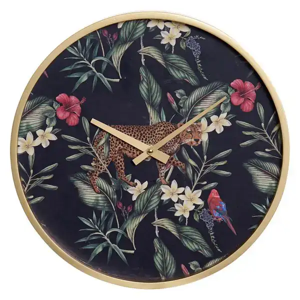 Horloge murale dkd home decor leopard bois mdf 30 x 3 x 30 cm_4179. DIAYTAR COTE D'IVOIRE - Où Choisir Devient une Expérience Personnalisée. Explorez notre boutique en ligne pour découvrir des produits qui s'adaptent à votre style et à votre essence.