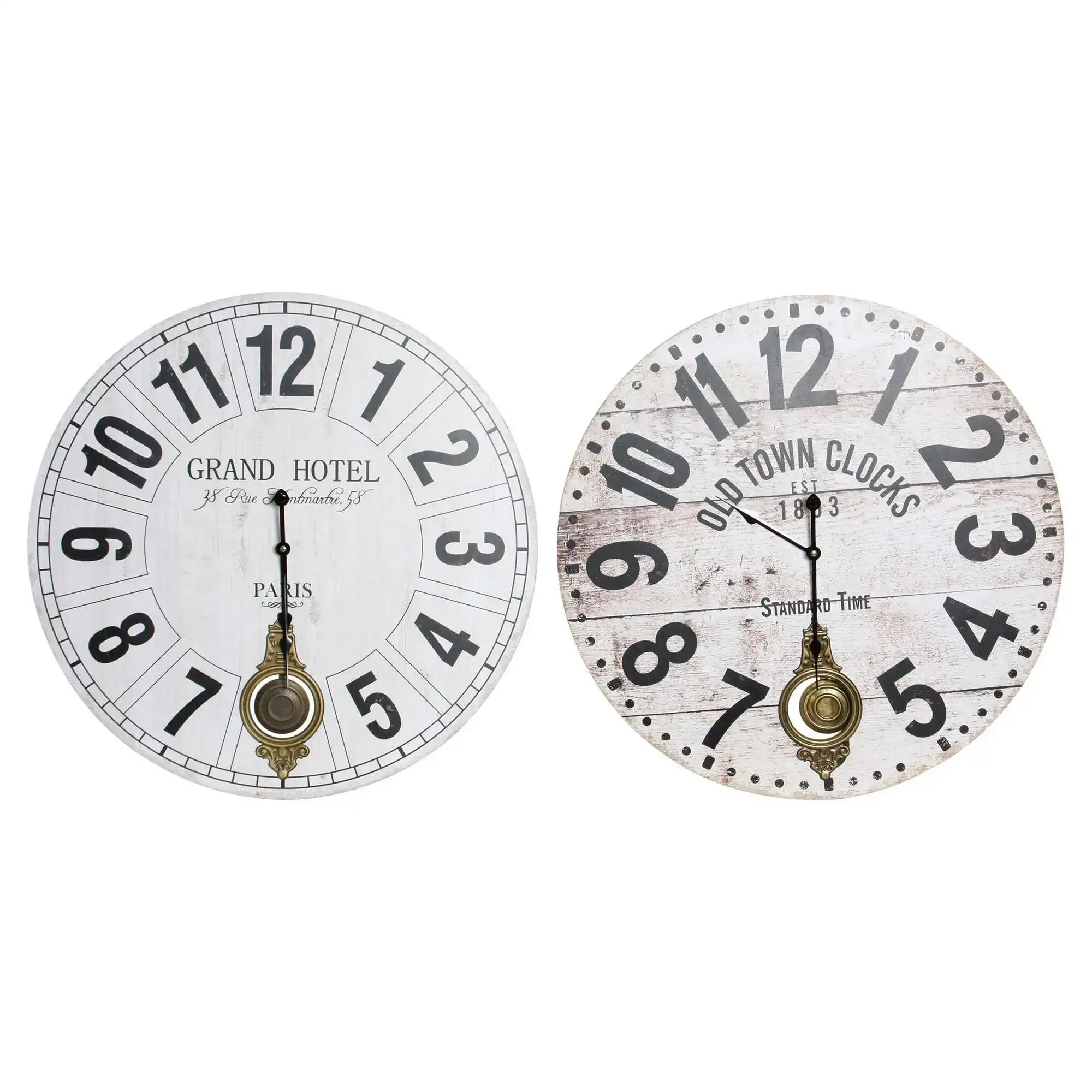 Horloge murale dkd home decor pendule metal mdf bois 2 pcs 58 x 4 x 58 cm_5391. DIAYTAR COTE D'IVOIRE - L'Odyssée du Shopping à Votre Portée. Parcourez notre boutique en ligne et partez à la découverte d'articles qui rendront chaque jour spécial.