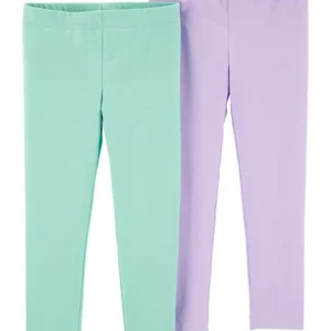 Lot de 2 leggings turquoise violet_6172. DIAYTAR COTE D'IVOIRE - Là où la Découverte est au Rendez-vous. Plongez dans notre catalogue et trouvez des articles qui éveilleront votre curiosité et élargiront vos horizons.