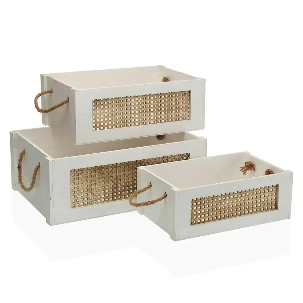Set de boites decoratives versa grille wood 28 x 15 x 38 cm 3 pcs_8853. DIAYTAR COTE D'IVOIRE - Là où Chaque Produit a son Propre Éclat. Explorez notre boutique en ligne et trouvez des articles qui ajoutent de la brillance à votre quotidien.