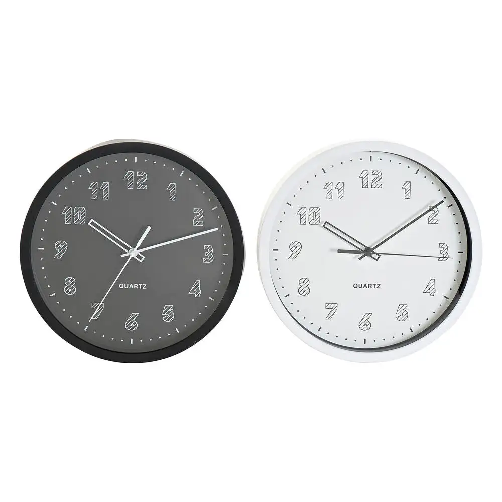 Horloge murale dkd home decor noir blanc pvc 254 x 4 x 254 cm 2 pcs_2922. DIAYTAR COTE D'IVOIRE - Votre Portail Vers l'Exclusivité. Explorez notre boutique en ligne pour découvrir des produits uniques et raffinés, conçus pour ceux qui recherchent l'excellence.