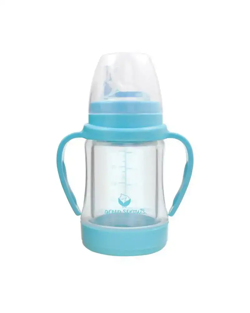 Gourde en verre de gourgee a paille bleu green sprouts_6370. DIAYTAR COTE D'IVOIRE - Votre Destination pour un Shopping Réfléchi. Découvrez notre gamme variée et choisissez des produits qui correspondent à vos valeurs et à votre style de vie.