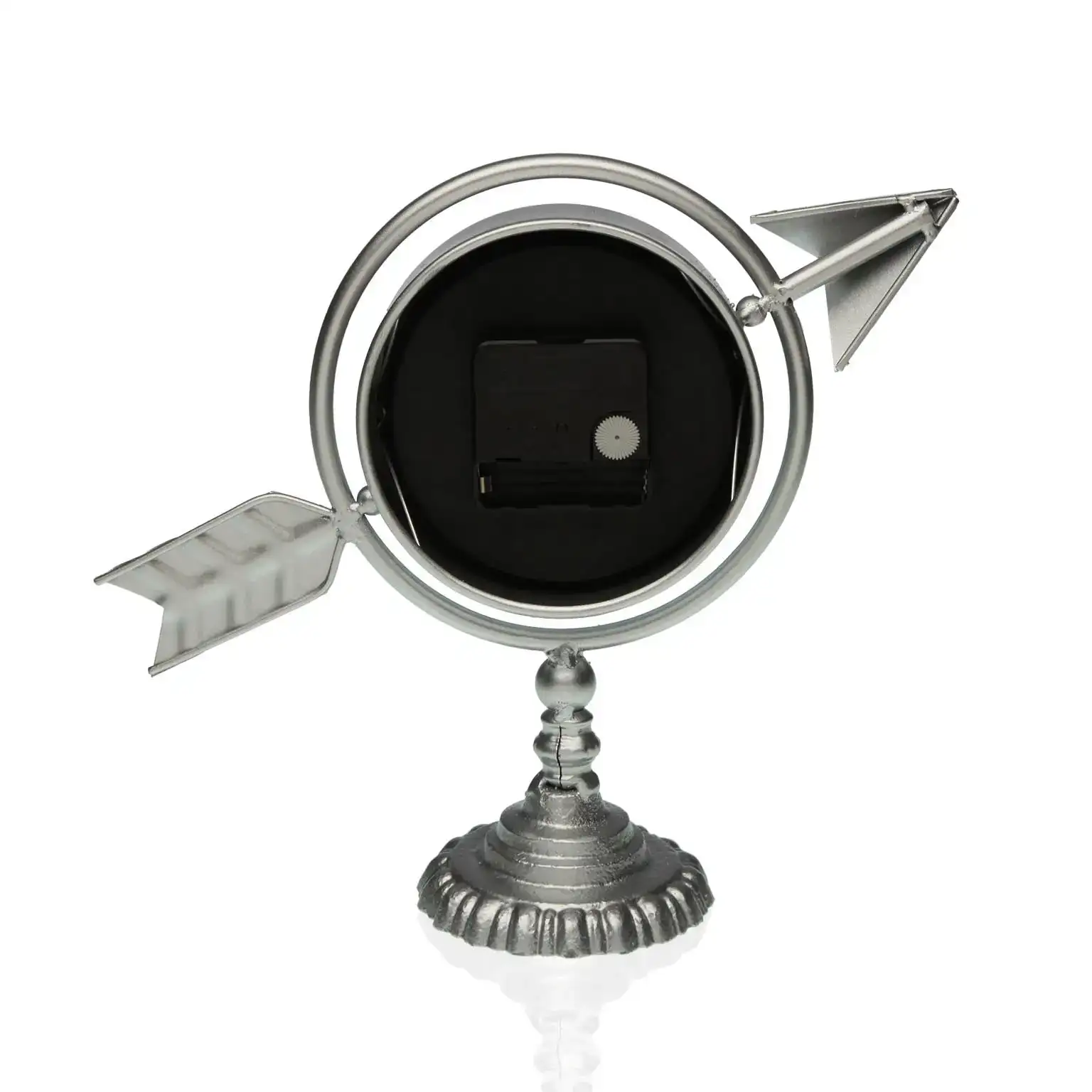 Horloge de table versa argent fleche complete metal 23 x 16 x 8 cm_5184. DIAYTAR COTE D'IVOIRE - Là où le Shopping devient une Fête des Sens. Plongez dans notre univers et choisissez des produits qui éveillent votre goût pour l'esthétique et l'authenticité.