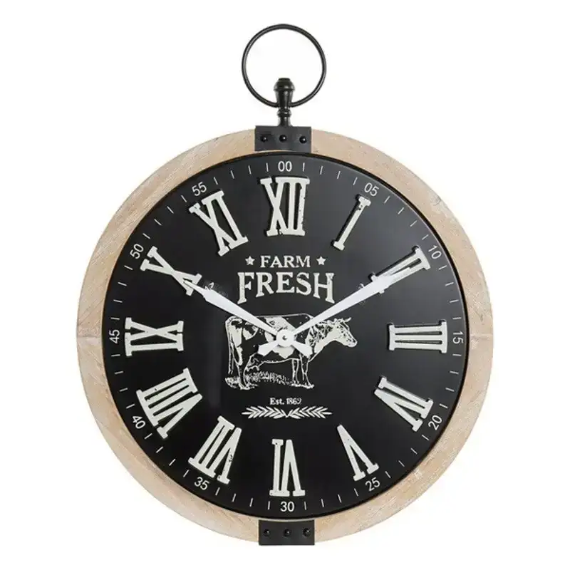 Horloge murale dkd home decor farm fresh metal bois mdf 60 x 4 x 75 cm_4571. DIAYTAR COTE D'IVOIRE - Où Chaque Produit est une Promesse de Qualité. Explorez notre boutique en ligne et choisissez des produits qui répondent à vos exigences élevées.