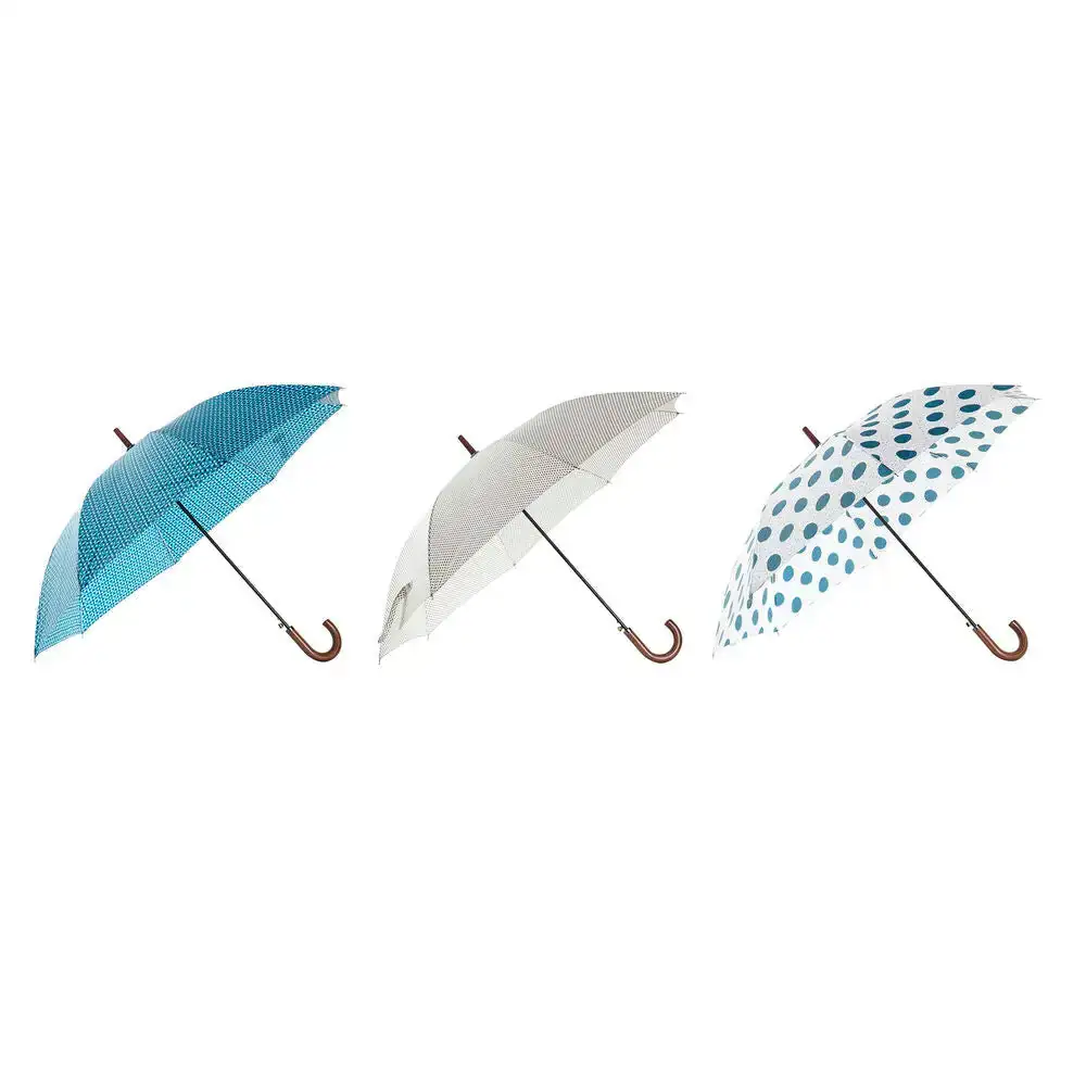 Parapluie dkd home decor bleu blanc bois polyester 3 pcs_4941. DIAYTAR COTE D'IVOIRE - L'Art de Vivre le Shopping Authentique. Découvrez notre boutique en ligne et trouvez des produits qui incarnent la passion et le savoir-faire du Côte d'Ivoire.
