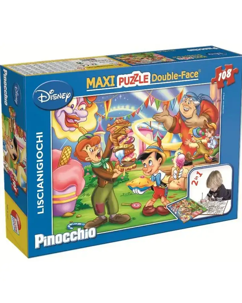 Puzzle double face a colorier 108pcs pinocchio feutres_7928. DIAYTAR COTE D'IVOIRE - L'Art de Vivre le Shopping Authentique. Découvrez notre boutique en ligne et trouvez des produits qui célèbrent la culture et l'héritage du Côte d'Ivoire.