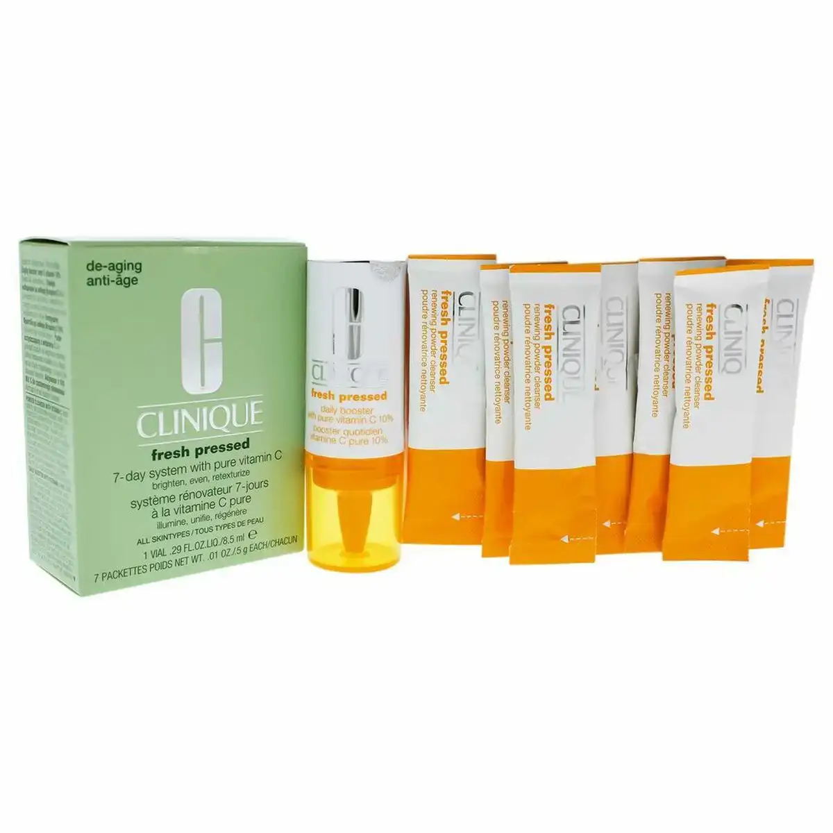 Set de cosmetiques femme clinique fresh pressed anti age vitamine c 8 pcs_4867. Entrez dans l'Univers de DIAYTAR COTE D'IVOIRE - Où Choisir est un Plaisir. Explorez notre gamme variée et trouvez des articles qui parlent à votre cœur et à votre style.