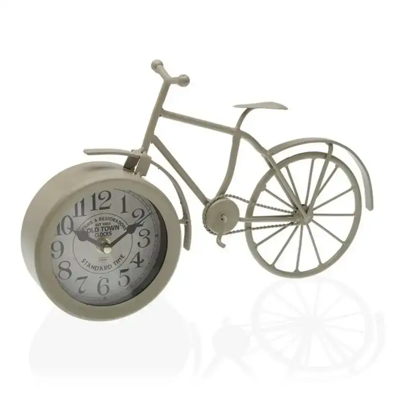 Horloge de table bicicle versa gris metal 6 x 20 x 33 cm 6 x 20 x 33 cm_2016. DIAYTAR COTE D'IVOIRE - Où Chaque Produit a sa Place. Parcourez notre catalogue et choisissez des articles qui s'intègrent parfaitement à votre style et à votre espace.