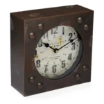 Horloge de table versa metal 20 x 20 cm_4212. DIAYTAR COTE D'IVOIRE - L'Art de Vivre en Couleurs. Découvrez notre boutique en ligne et trouvez des produits qui ajoutent une palette vibrante à votre quotidien.