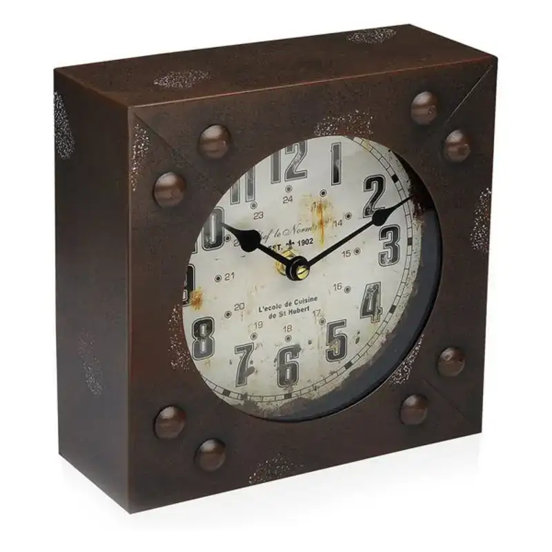 Horloge de table versa metal 20 x 20 cm_4212. DIAYTAR COTE D'IVOIRE - L'Art de Vivre en Couleurs. Découvrez notre boutique en ligne et trouvez des produits qui ajoutent une palette vibrante à votre quotidien.