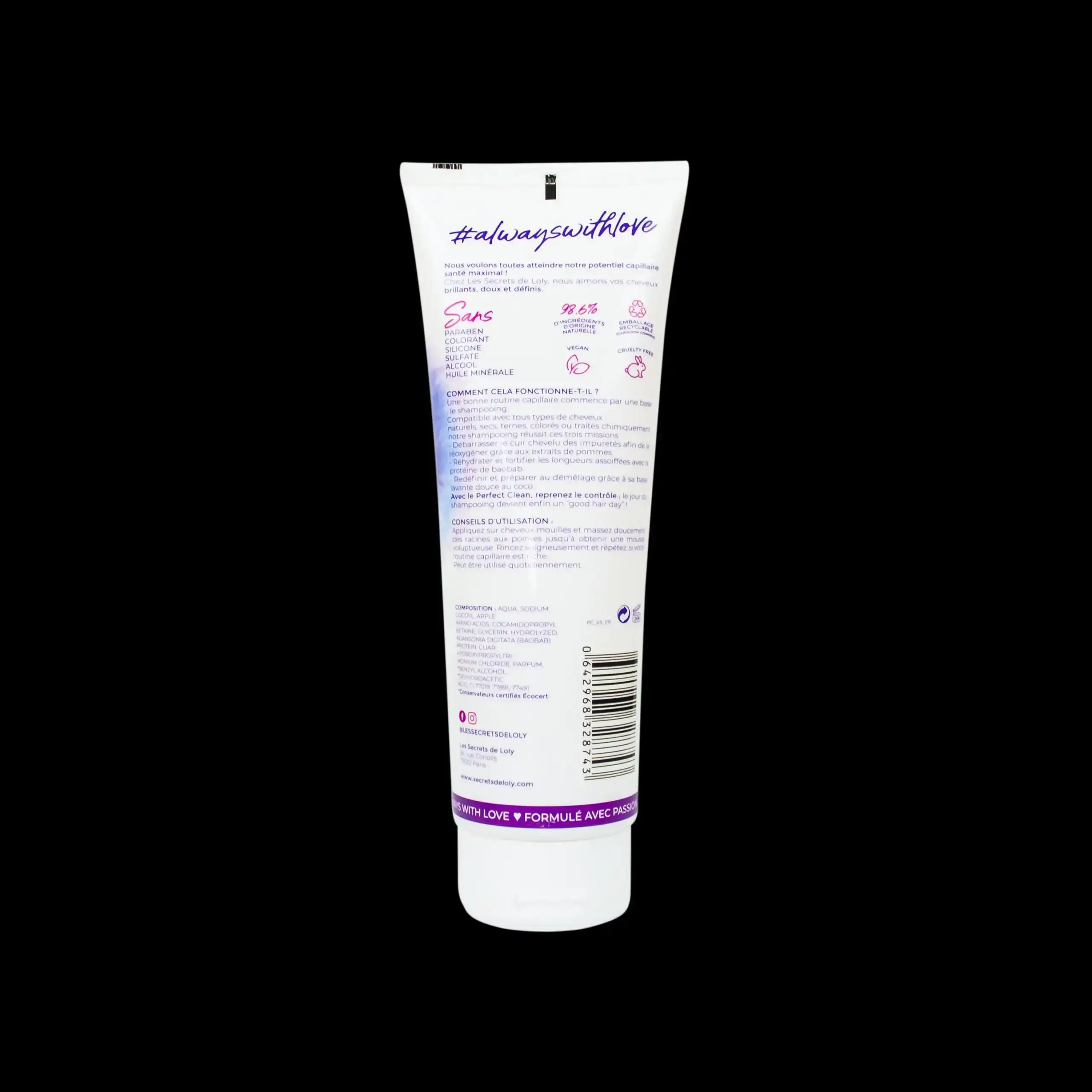 Les secrets de loly perfect clean shampoing 250ml_3675. Bienvenue chez DIAYTAR COTE D'IVOIRE - Où Chaque Produit a son Histoire. Découvrez notre sélection unique et trouvez des articles qui racontent la richesse culturelle et artistique du Côte d'Ivoire.