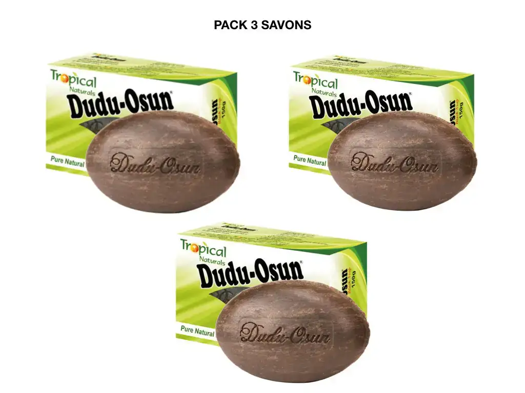 Lot 3 dudu osun tropical naturals 3 savons noirs_2609. DIAYTAR COTE D'IVOIRE - Là où la Qualité se Marque d'une Touche Côte d'Ivoireaise. Naviguez à travers notre boutique en ligne et choisissez des produits qui allient excellence et tradition.
