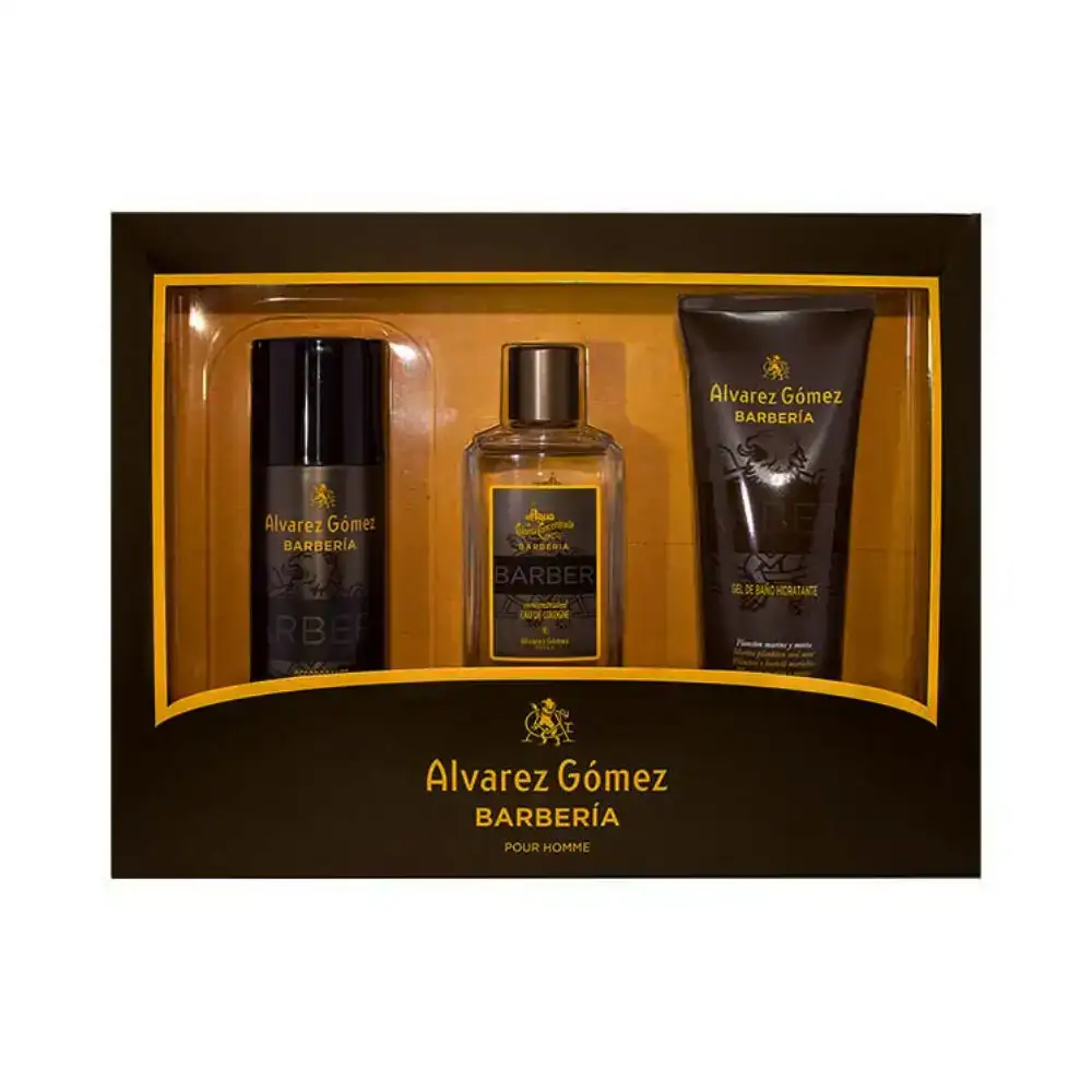 Set de parfum homme alvarez gomez barberia 3 pcs_5696. DIAYTAR COTE D'IVOIRE - L'Art de Choisir, l'Art de Vivre. Parcourez notre boutique en ligne et choisissez parmi des produits de qualité qui ajoutent de l'élégance à votre quotidien.