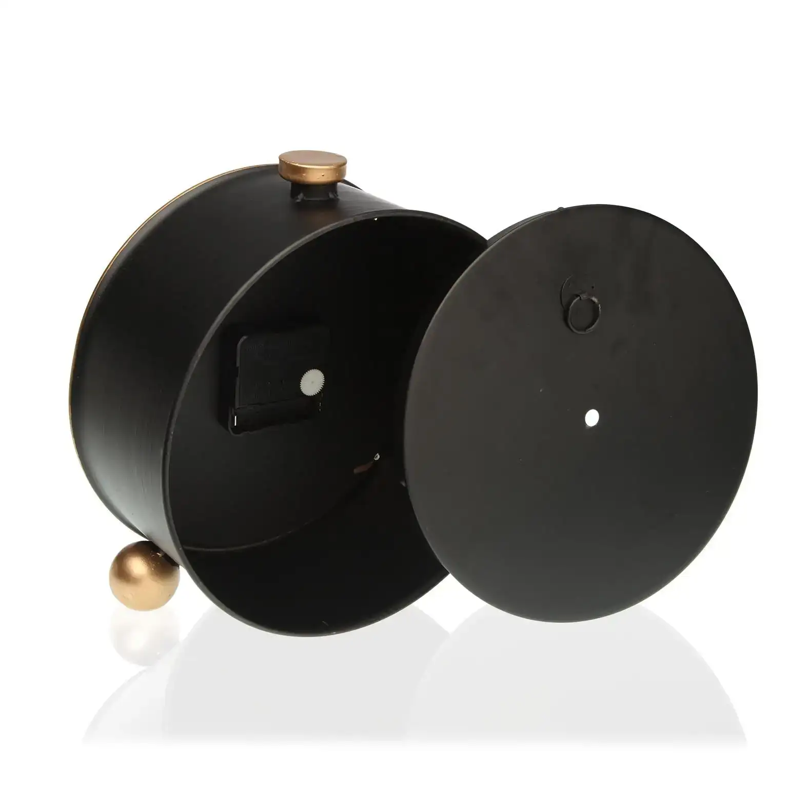 Horloge de table versa noir metal dore 24 x 215 x 125 cm_5095. DIAYTAR COTE D'IVOIRE - Là où Chaque Achat Contribue à un Rêve. Naviguez à travers notre boutique en ligne et soutenez des artisans talentueux tout en acquérant des trésors.