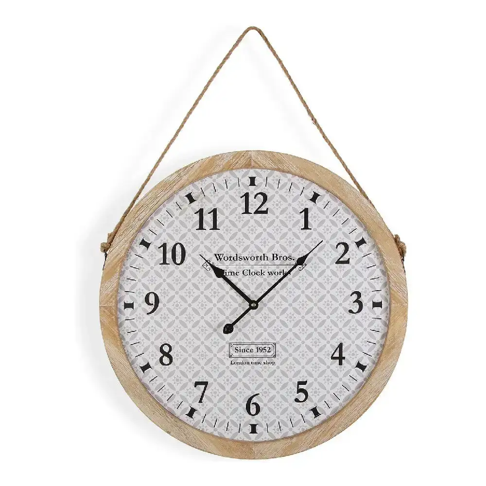 Horloge murale versa kitch metal corde bois mdf 53 x 5 x 53 cm_3796. Bienvenue sur DIAYTAR COTE D'IVOIRE - Où le Shopping est une Affaire Personnelle. Découvrez notre sélection et choisissez des produits qui reflètent votre unicité et votre individualité.
